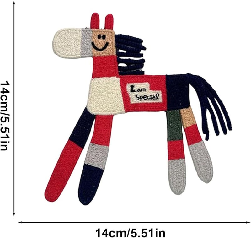 رقعة حديدية مطرزة على شكل حصان 14x14 سم تطريز للسترات والحقائب والجينز - Image 3